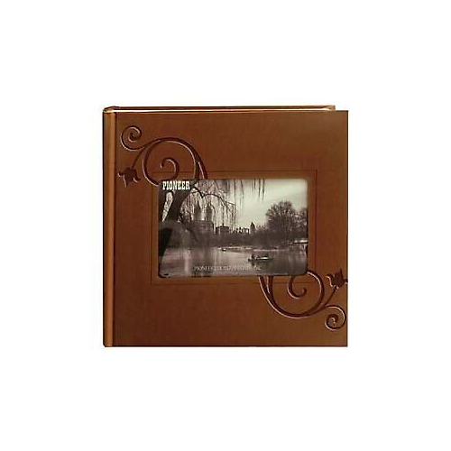 Pioneer Embossed Leatherette Brown Floral Photo Album 4x6