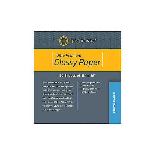 Promaster Glossy Inkjet Photo Paper -13x19'' - 20 Sheets