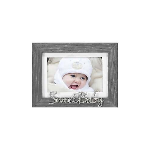 Malden 4x6 Scripts Gray Distressed- Sweet Baby