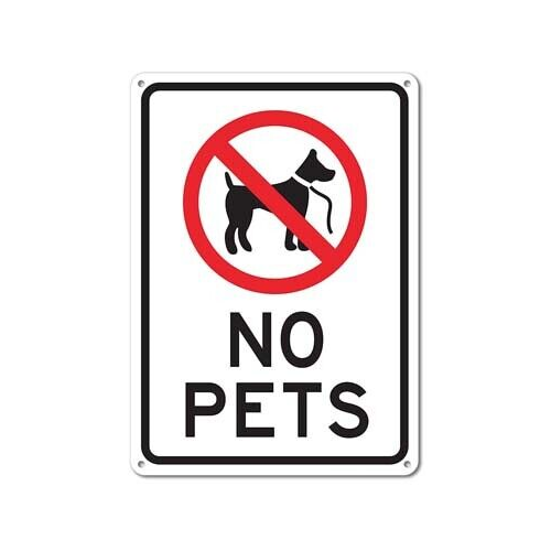 Hall Signs No Pets Allowed Sign, Large 10 X 14" Aluminum, For Indoor or Outdoor Use