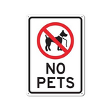 Hall Signs No Pets Allowed Sign, Large 10 X 14" Aluminum, For Indoor or Outdoor Use