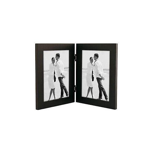 Malden Linear Black Wood 5x7 Double Vertical Frame