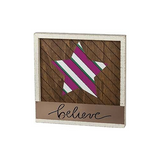 Primitives Inset Slat Box Sign - Believe 10x12
