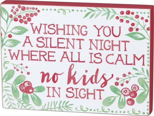 Primitives Block Sign - Wishing You A Silent Night