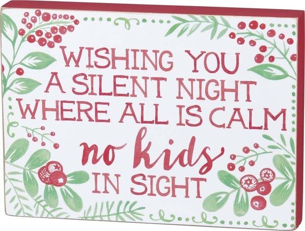 Primitives Block Sign - Wishing You A Silent Night