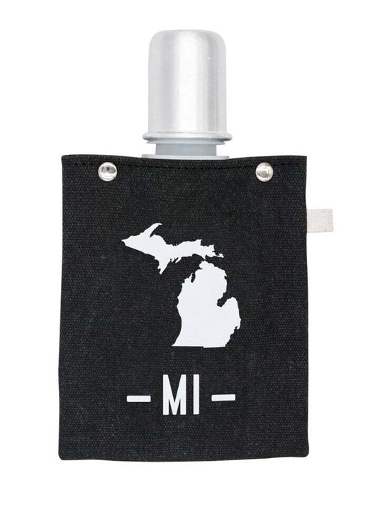 About Face Designs Michigan Canvas Flask
