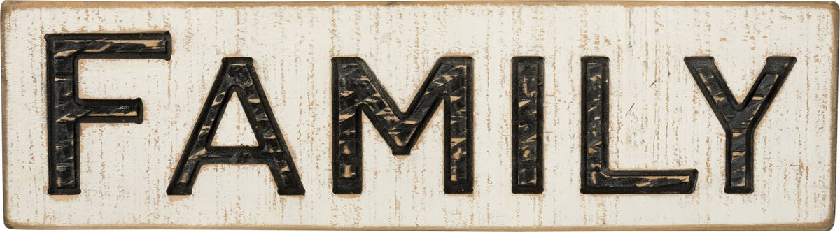 Primitives Carved Sign - Family