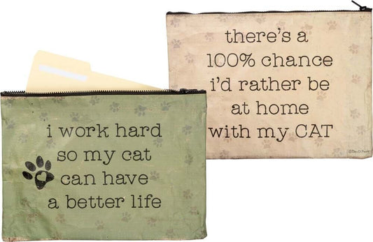 Primitives Zipper Folder - Work Hard Cat