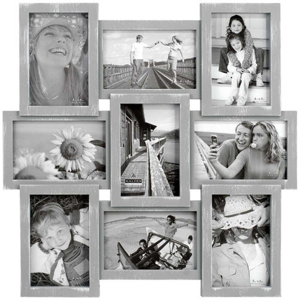 Malden Gray 9 Opening 4x6 Collage Frame