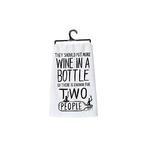Primitives Dish Towel - More Wine In A Bottle So There Is