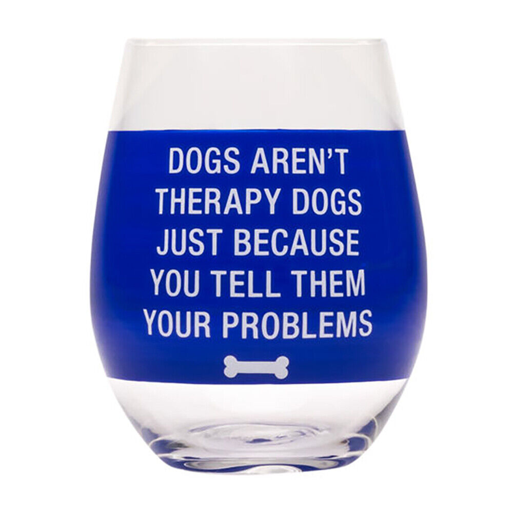 About Face Designs Wine Glass- Therapy Dogs