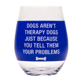 About Face Designs Wine Glass- Therapy Dogs