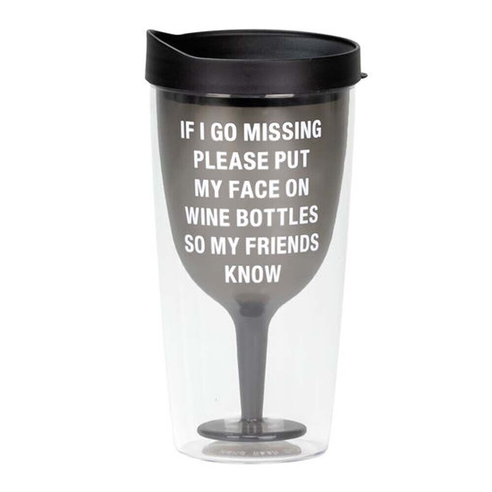 About Face Designs Go Missing Wine Tumbler