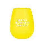 About Face Designs Block You Silicone Wine Glass