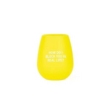 About Face Designs Block You Silicone Wine Glass