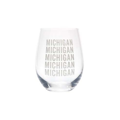 About Face Designs Michigan Wine Glass