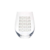 About Face Designs Michigan Wine Glass