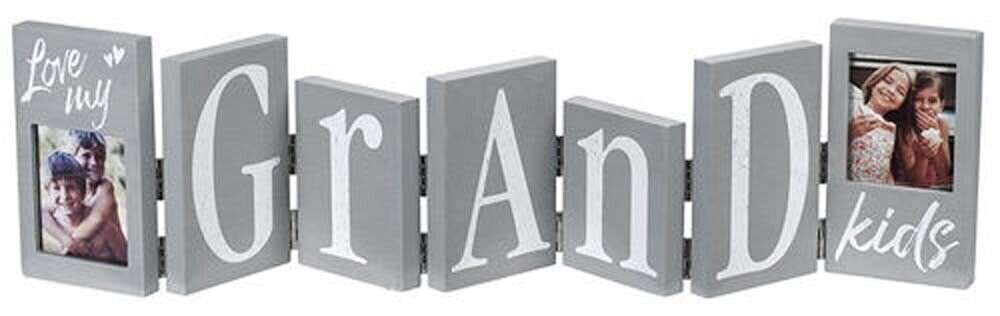 Malden Grandkids W/Photo Gray Love Letters Frame