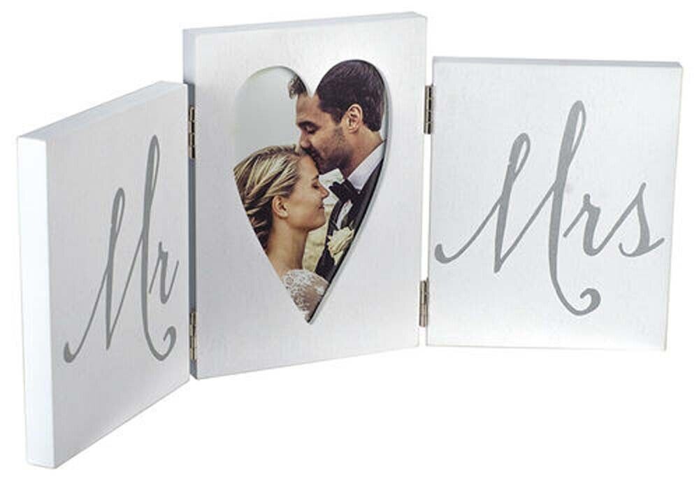 Malden Mr & Mrs Tri Fold White Frame