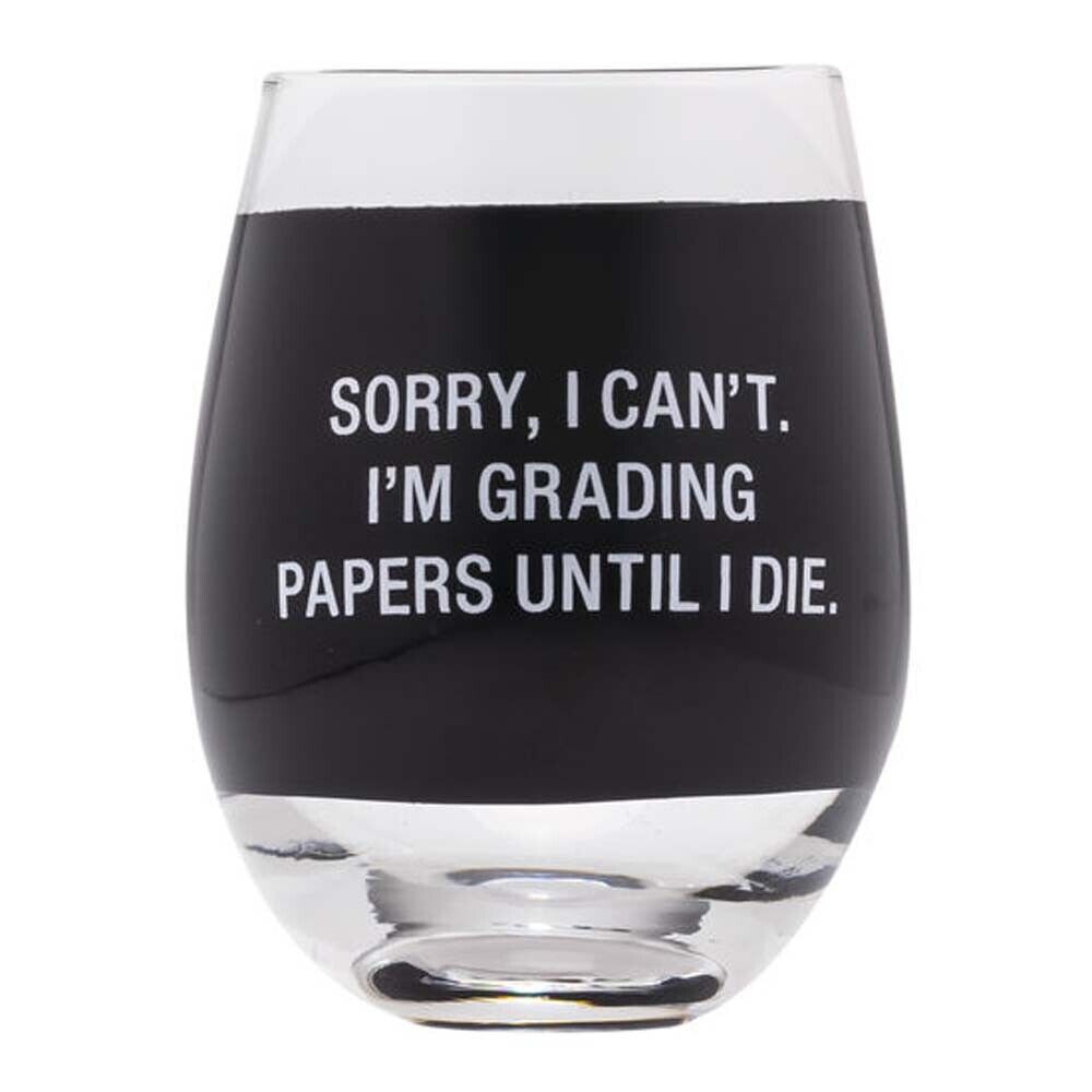 About Face Designs Grading Papers Wine Glass