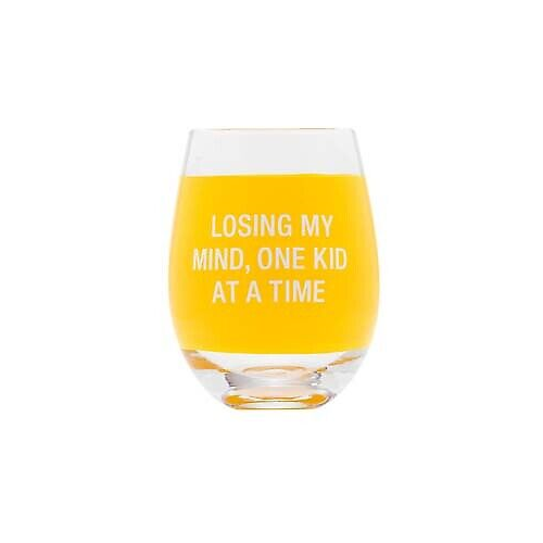About Face Designs Losing My Mind Wine Glass