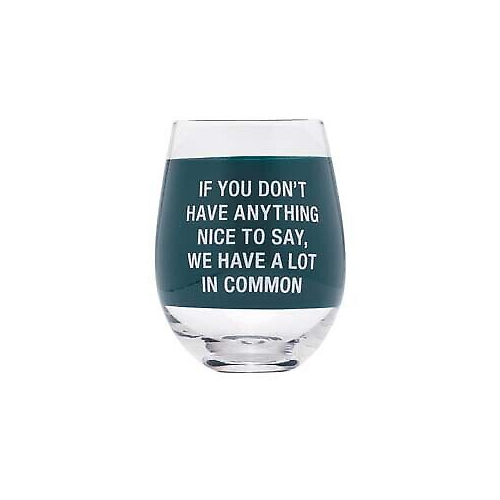 About Face Designs Alot in Common Wine Glass