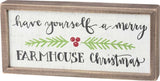 Primitives Inset Box Sign - Merry Farmhouse Christmas