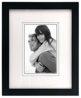Malden Matted Linear Classic Wood Picture Frame, Black 8x10