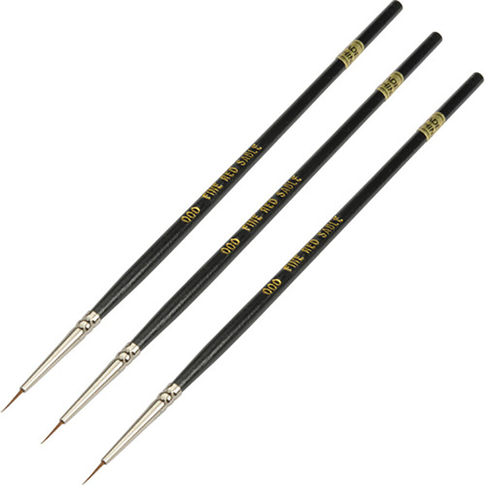 Dot Line #000 Spotting Brush (3-Pack)