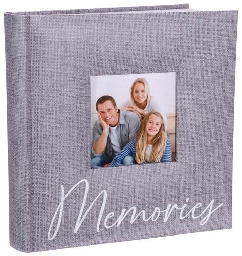 Malden 2-Up Gray Memories Printed Paper Bookbound Album