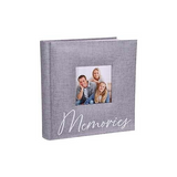 Malden 2-Up Gray Memories Printed Paper Bookbound Album