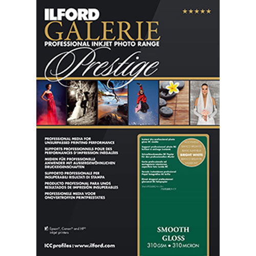Ilford GALERIE Prestige Smooth Glossy Paper 17X22 25 Sheets 310gsm
