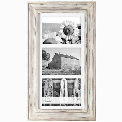 Malden White Wash 3 Opening (5x7) Frame
