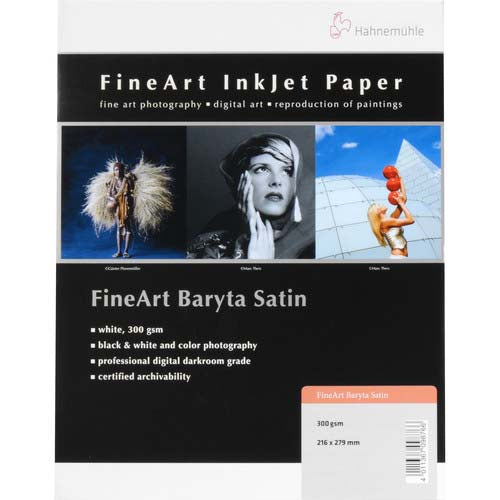 Hahnemuhle Fine Art Baryta Satin, 300gsm Inkjet Paper, 8.5x11 - 25 Sheets