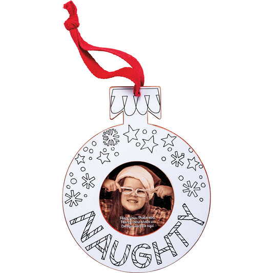 Primitives Holiday Photo Ornament Frame (Naughty)