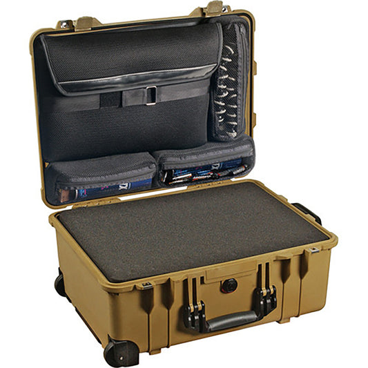 Pelican 1560LFC Case Special w/ Pick 'N' Pluck foam and LOC lid organizer (Desert Tan)