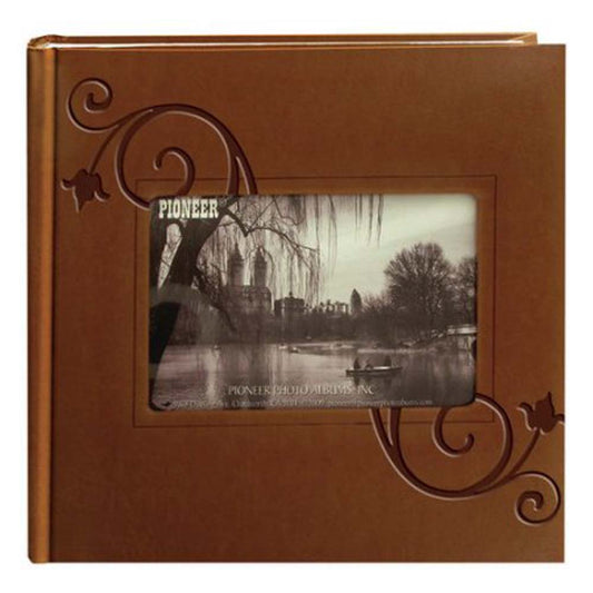 Pioneer Embossed Leatherette Brown Floral Photo Album 4x6