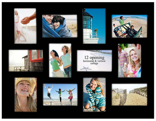 Malden Modern Wall Frames Biltmore Collage Picture Frame, 12-4x6, Black