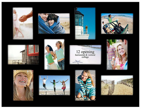 Malden Modern Wall Frames Biltmore Collage Picture Frame, 12-4x6, Black