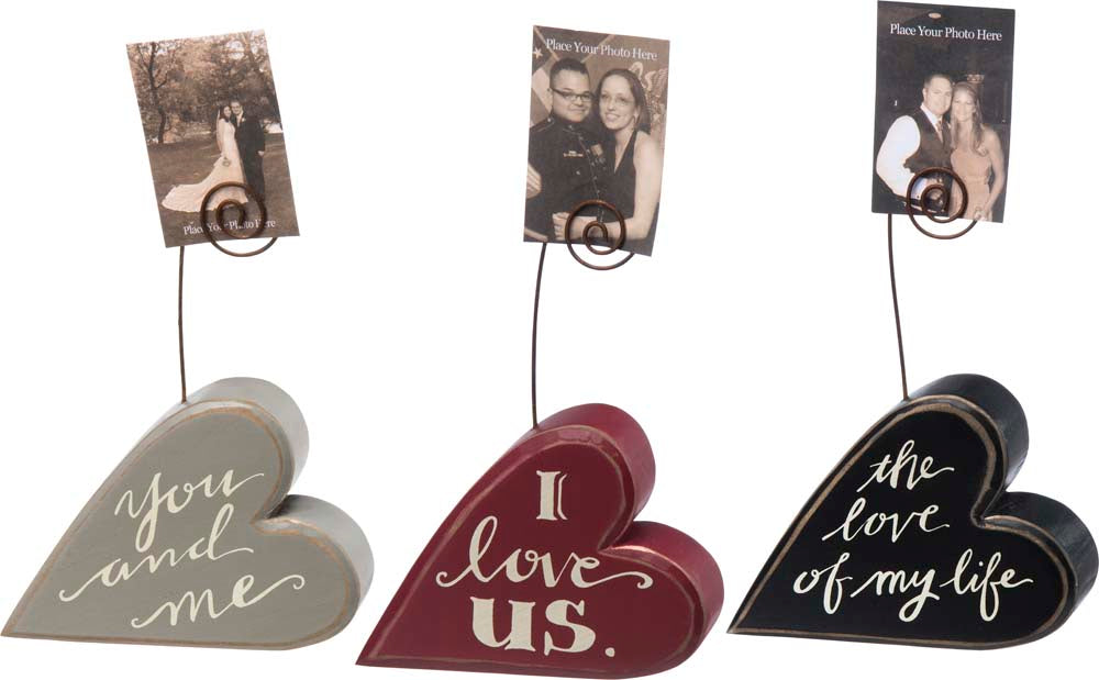 Primitives Wood Heart Photo Blocks (Set of 3)