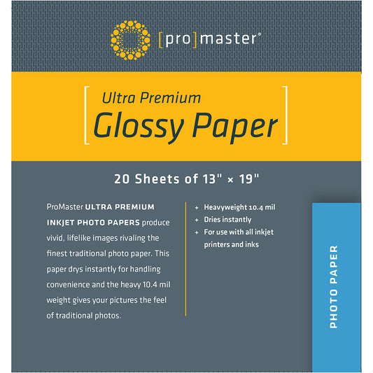 Promaster Glossy Inkjet Photo Paper -13x19'' - 20 Sheets
