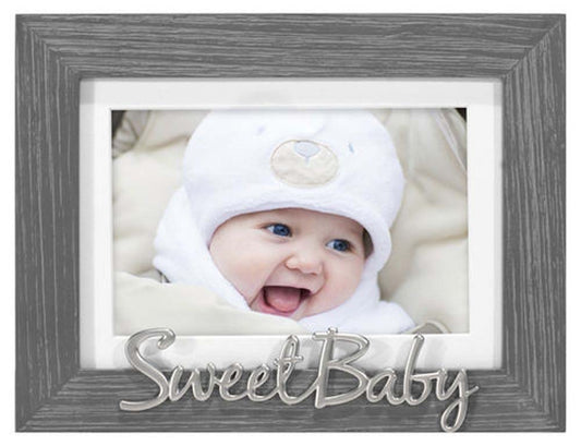 Malden 4x6 Scripts Gray Distressed- Sweet Baby