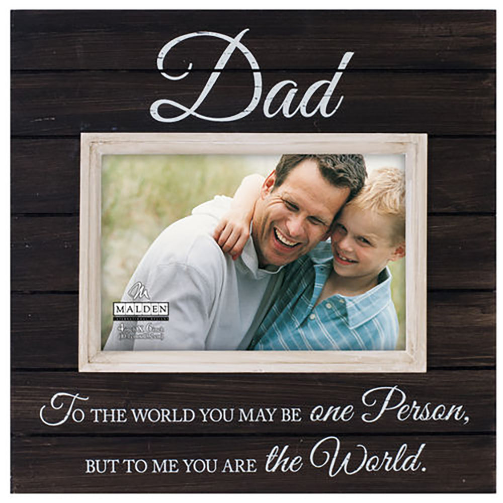 Malden Sun Washed Words Dad Distressed 4x6 Black Picture Frame