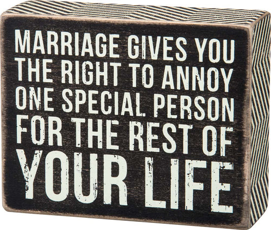 Primitives Rest of Your Life Box Sign