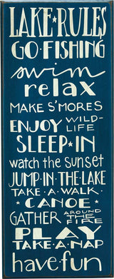 Primitives Lake House Rules Box Sign