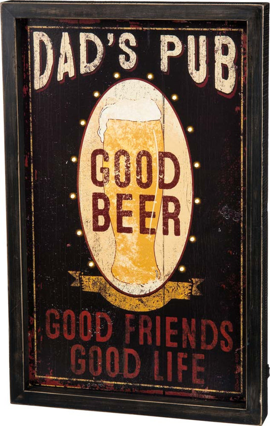 Primitives Dad's Pub LED Box Sign