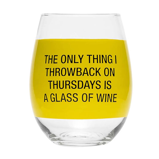 About Face Designs Wine Glass- Throwback