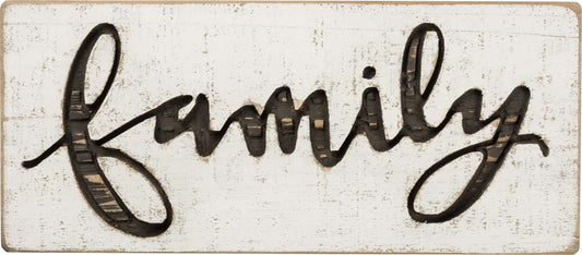 Primitives Family Carved Sign