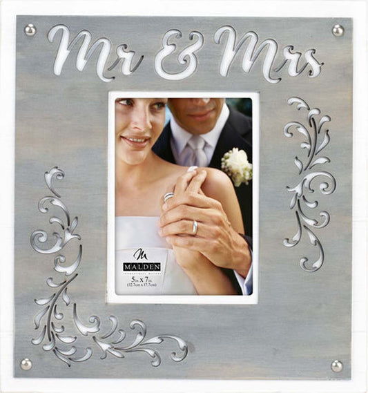 Malden Mr & Mrs Laser 5x7/12x13 Frame