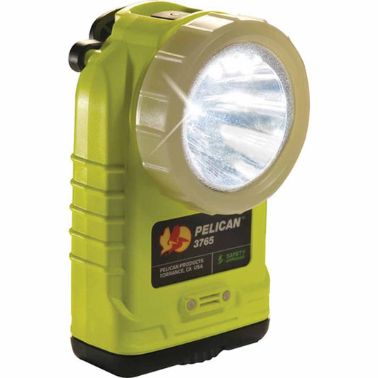 Pelican 3765 Rechargeable LED Flashlight with Photo Luminescent Shroud and Charger (Yellow)